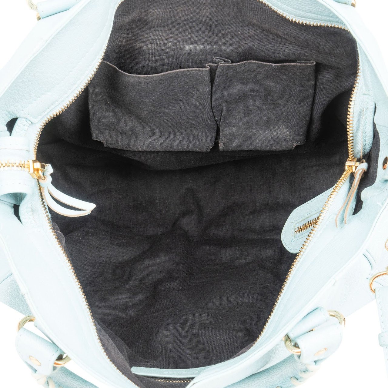 Balenciaga Blue Leather City Handbag Lichtblauw