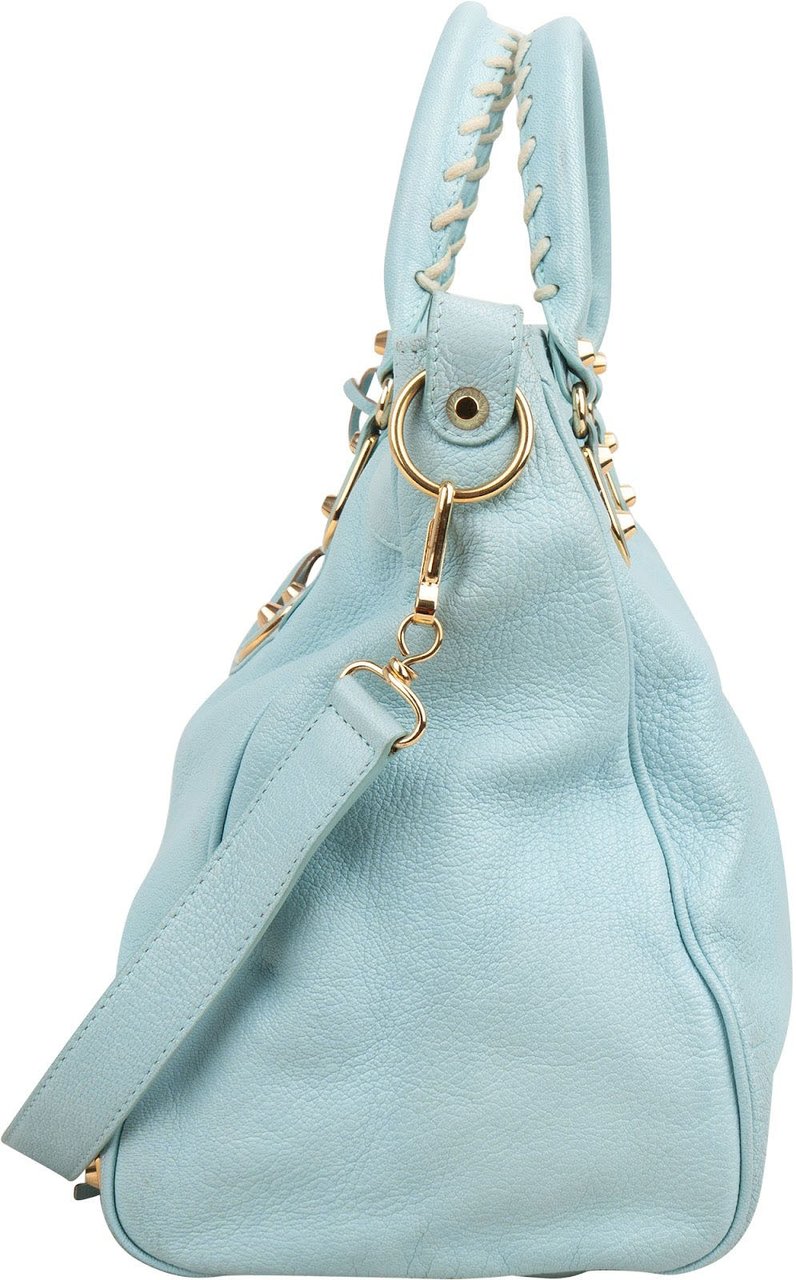 Balenciaga Blue Leather City Handbag Lichtblauw
