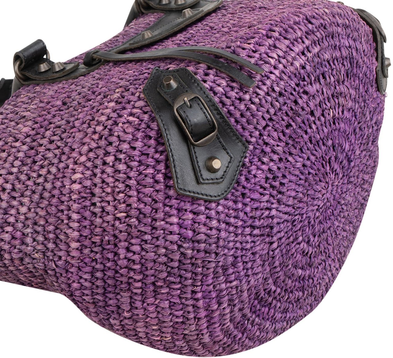 Balenciaga Balenciaga Raffia Panier Tote Handbag Paars