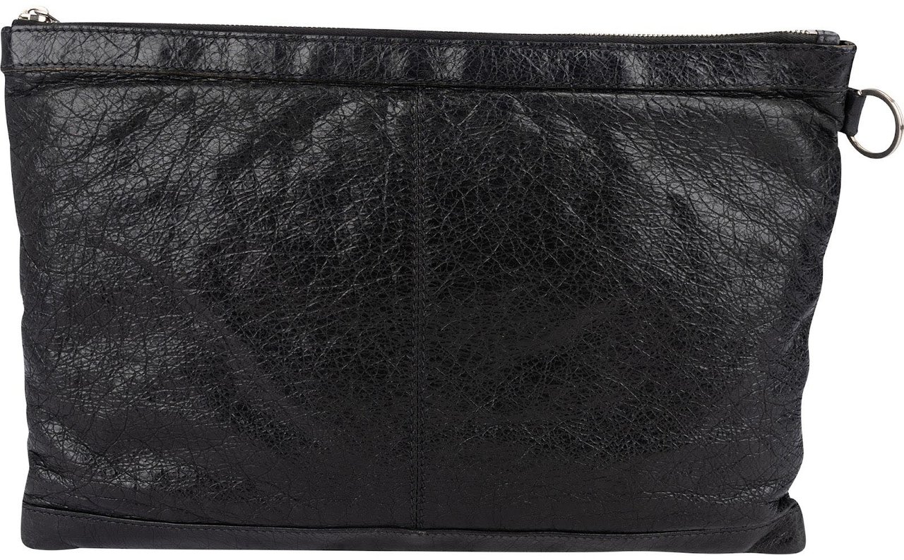 Balenciaga Black Leather City Clutch Zwart