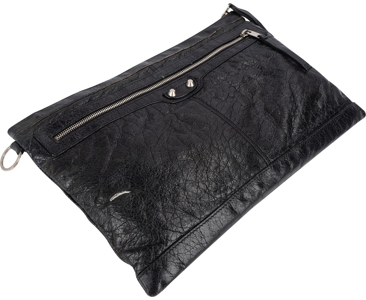 Balenciaga Black Leather City Clutch Zwart