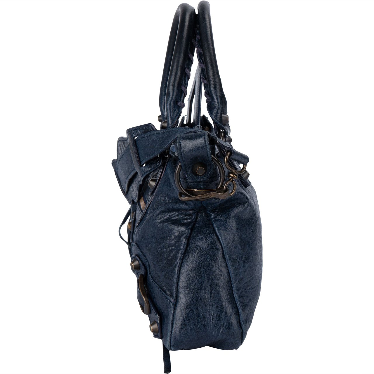 Balenciaga Balenciaga Blue Leather City Handbag Blauw