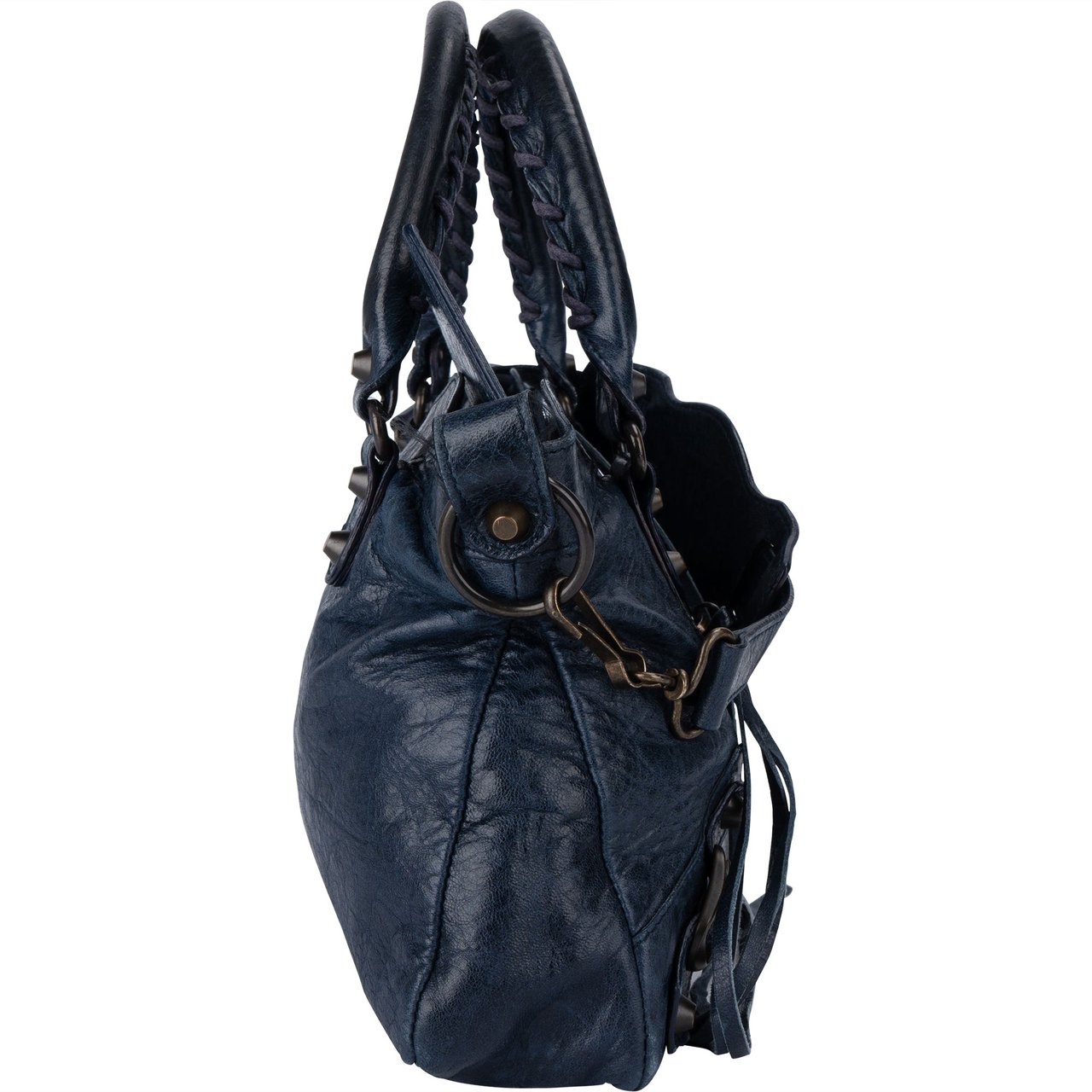 Balenciaga Balenciaga Blue Leather City Handbag Blauw