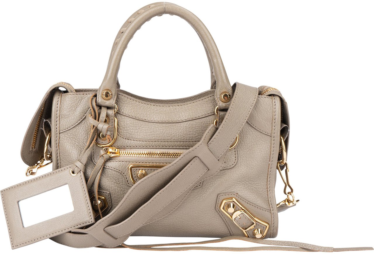 Balenciaga Balenciaga Grey Leather Mini City Handbag Divers