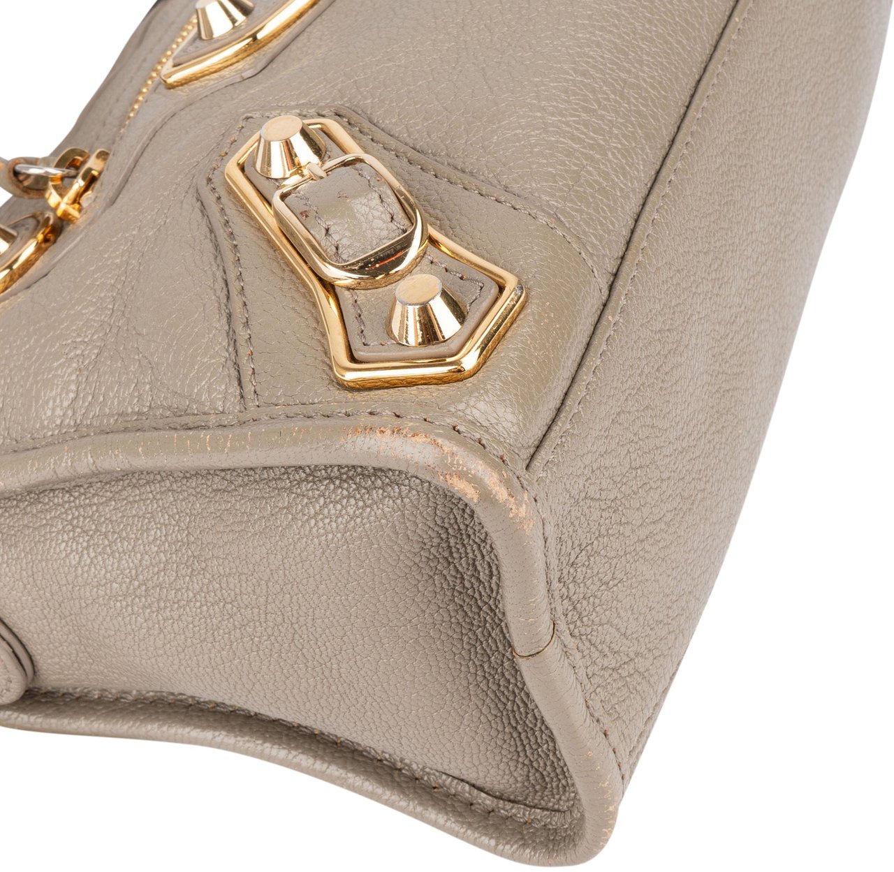 Balenciaga Balenciaga Grey Leather Mini City Handbag Divers