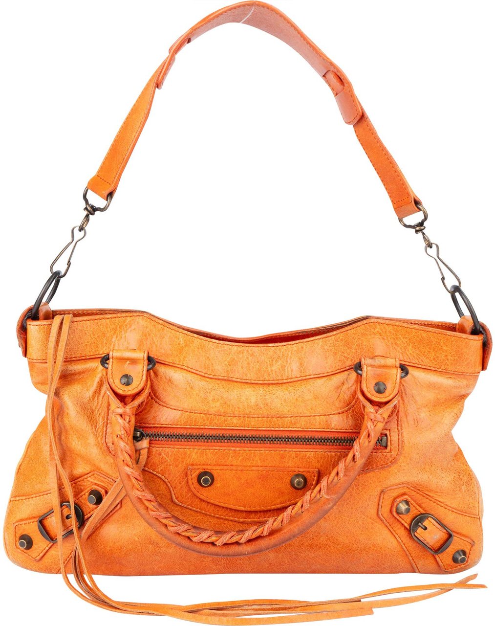 Balenciaga Balenciaga Orange Leather First City Handbag Oranje