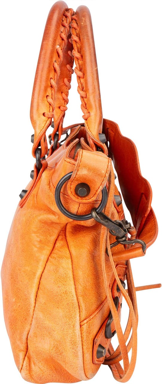 Balenciaga Balenciaga Orange Leather First City Handbag Oranje