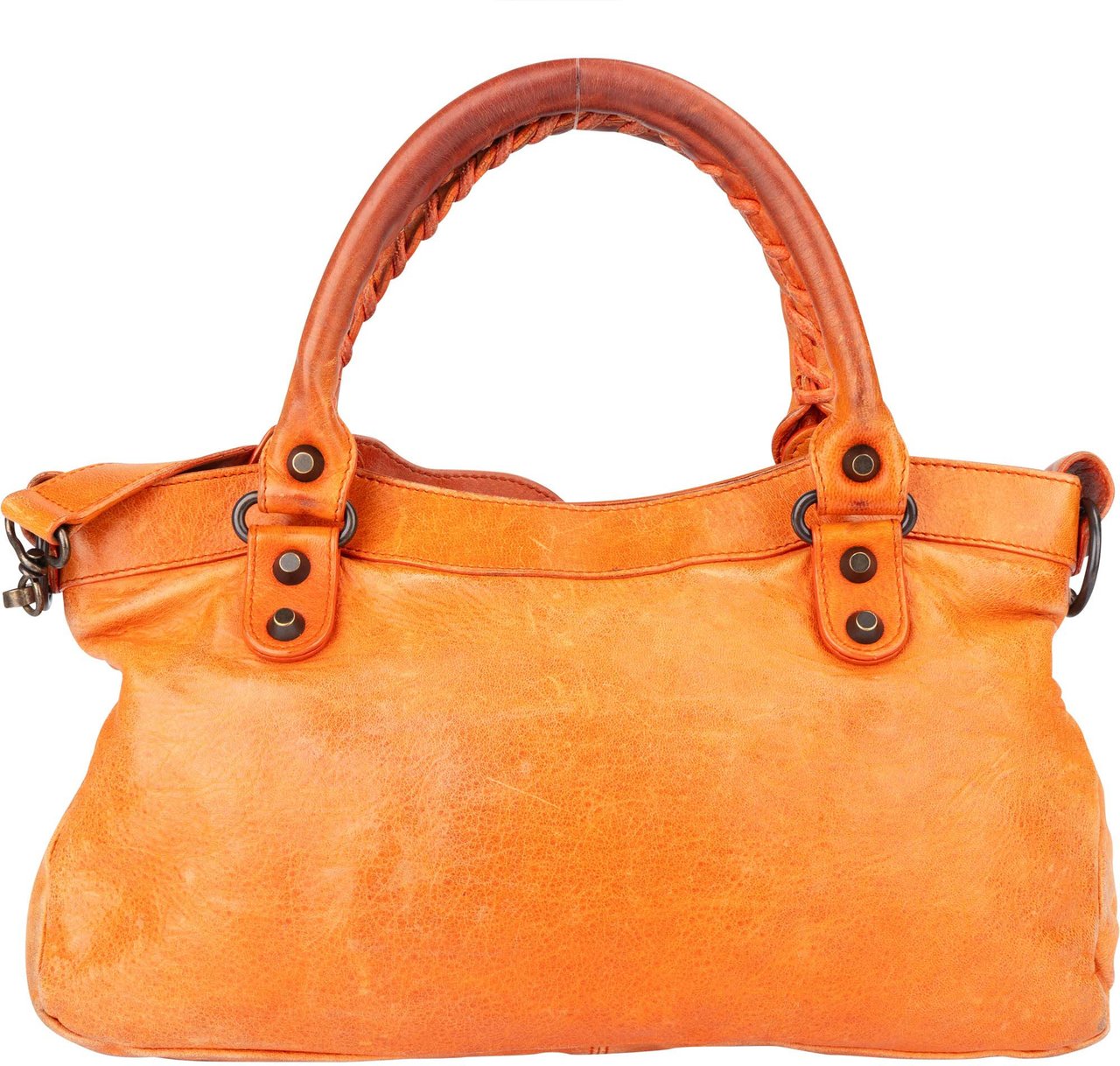 Balenciaga Balenciaga Orange Leather First City Handbag Oranje