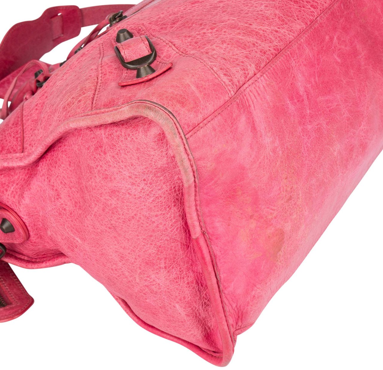 Balenciaga Balenciaga Pink Leather City Handbag Roze