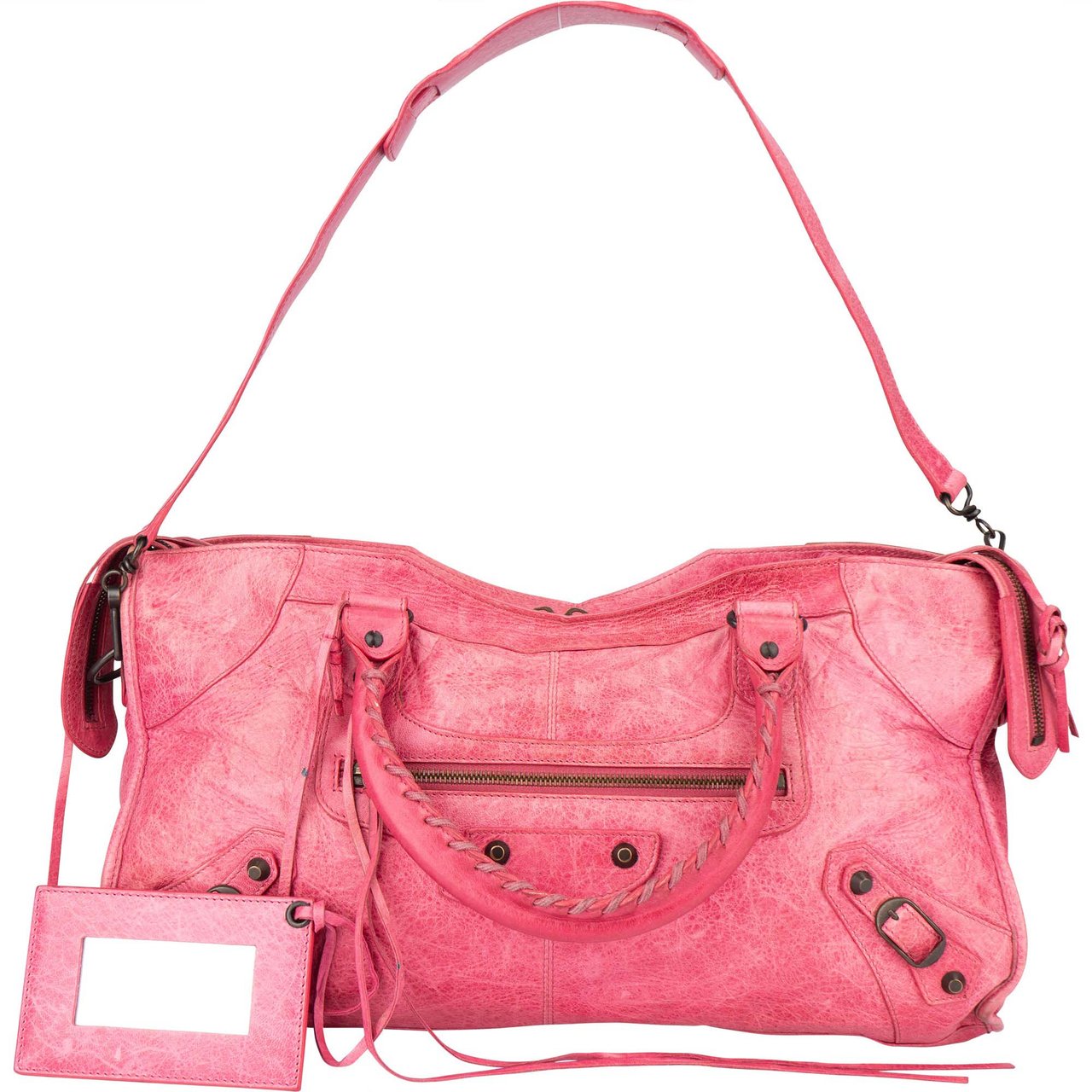 Balenciaga Balenciaga Pink Leather City Handbag Roze