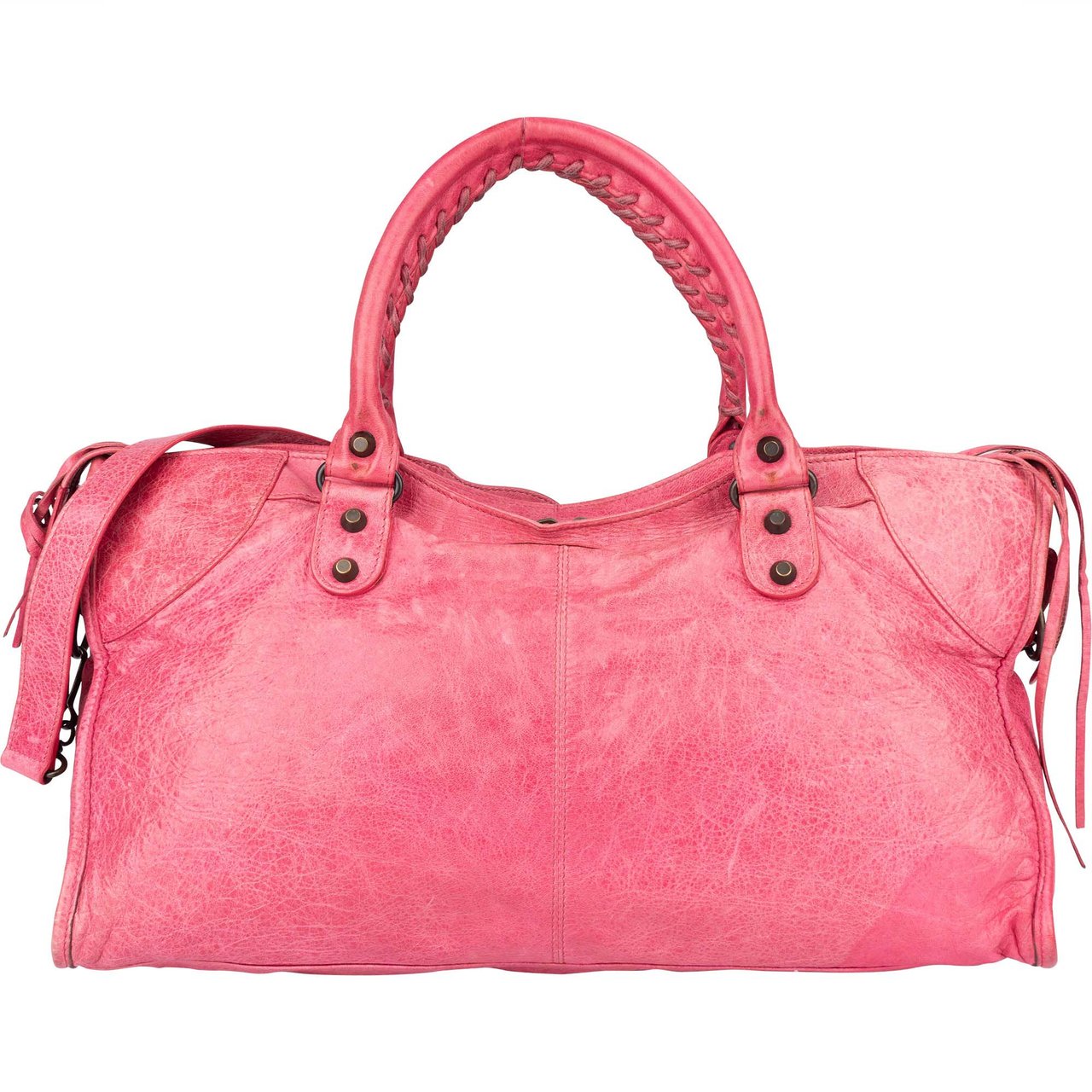 Balenciaga Balenciaga Pink Leather City Handbag Roze