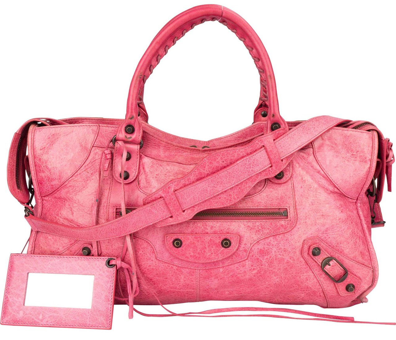 Balenciaga Balenciaga Pink Leather City Handbag Roze