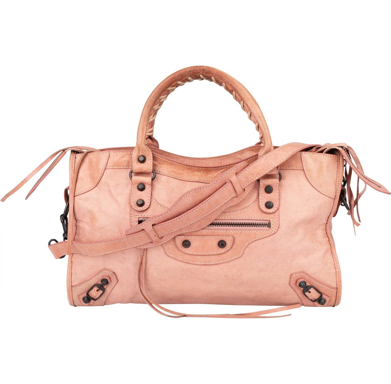 Balenciaga Balenciaga Pink Leather City Handbag Roze