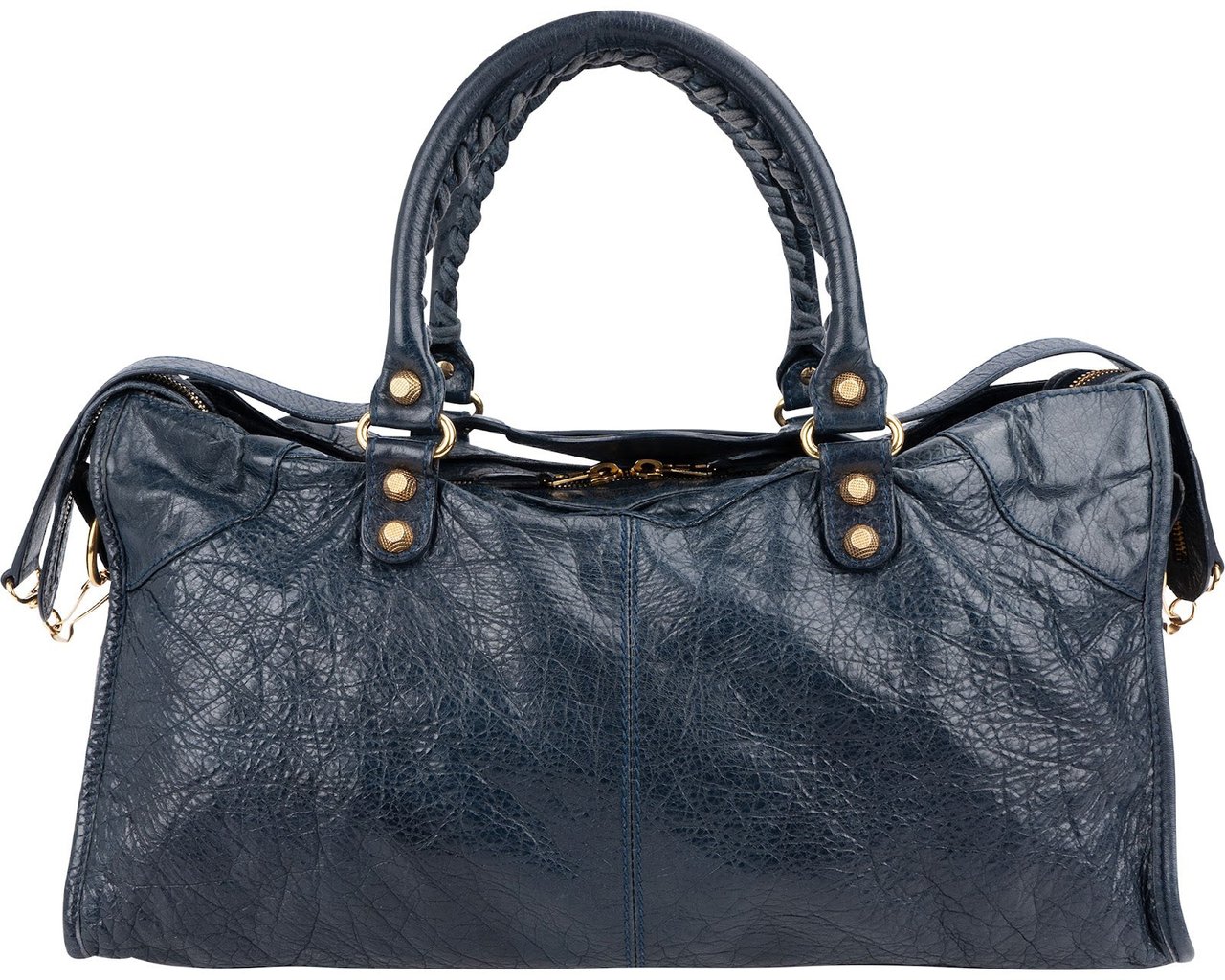 Balenciaga Blue Leather City Handbag Navy