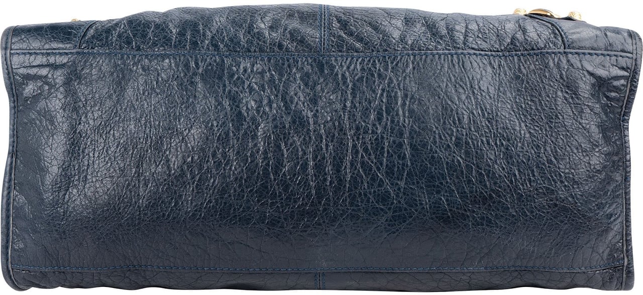 Balenciaga Blue Leather City Handbag Navy