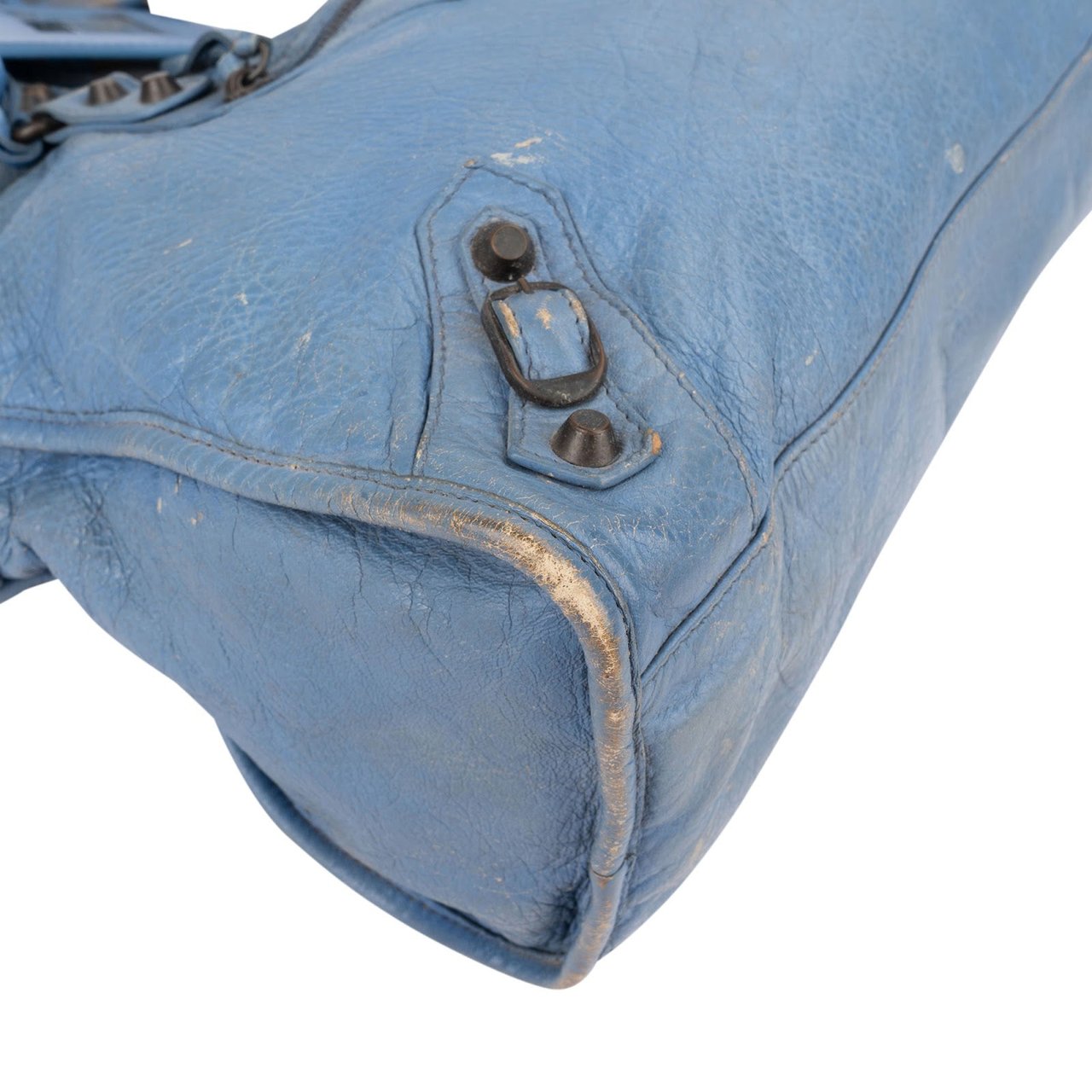 Balenciaga Blue Leather Classic City Handbag Blauw