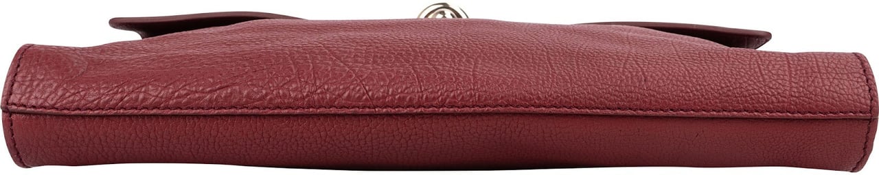 Balenciaga Pebbled Leather Toggle Clutch Rood