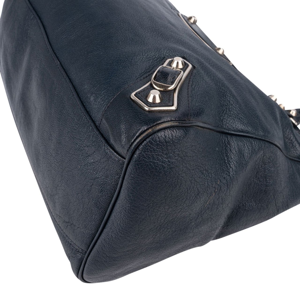 Balenciaga Blue  Leather Giant City Handbag Navy