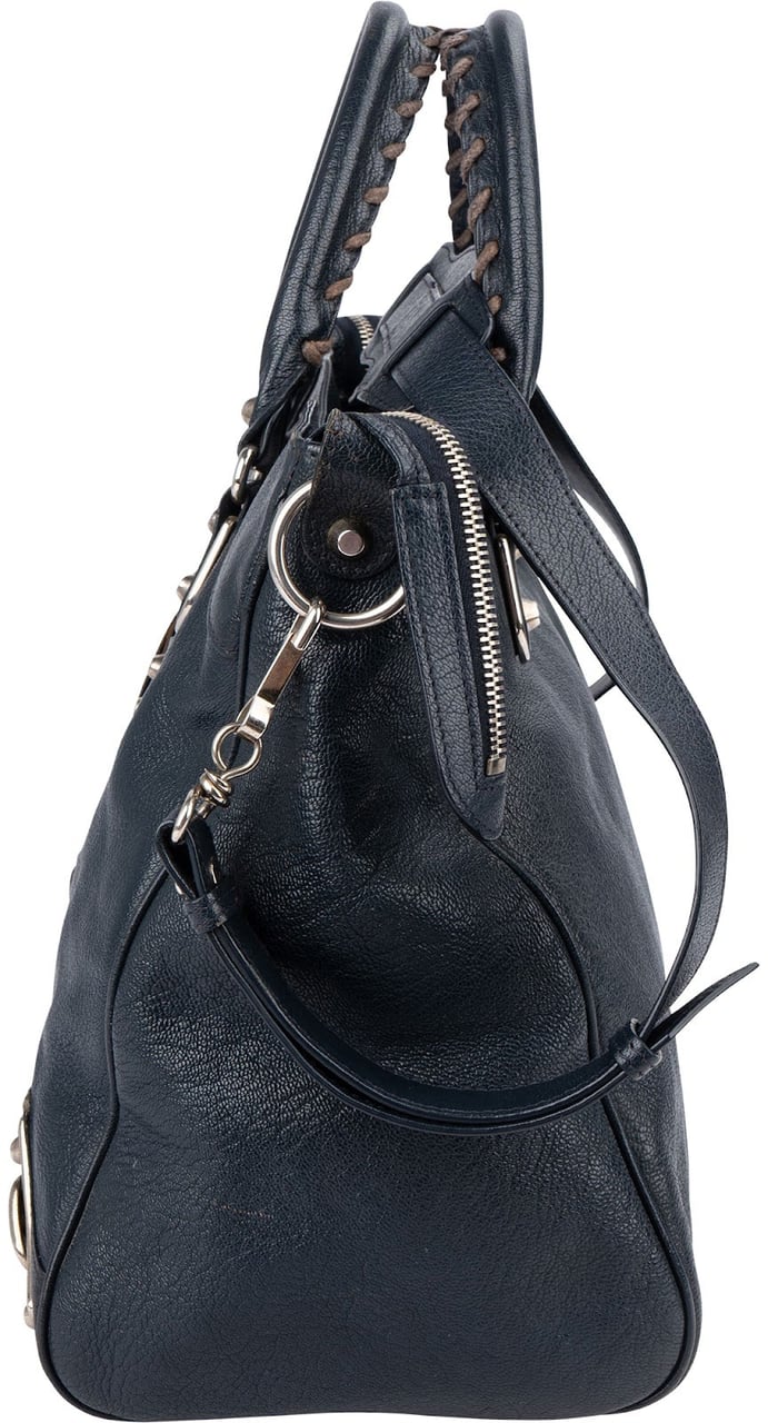Balenciaga Blue  Leather Giant City Handbag Navy