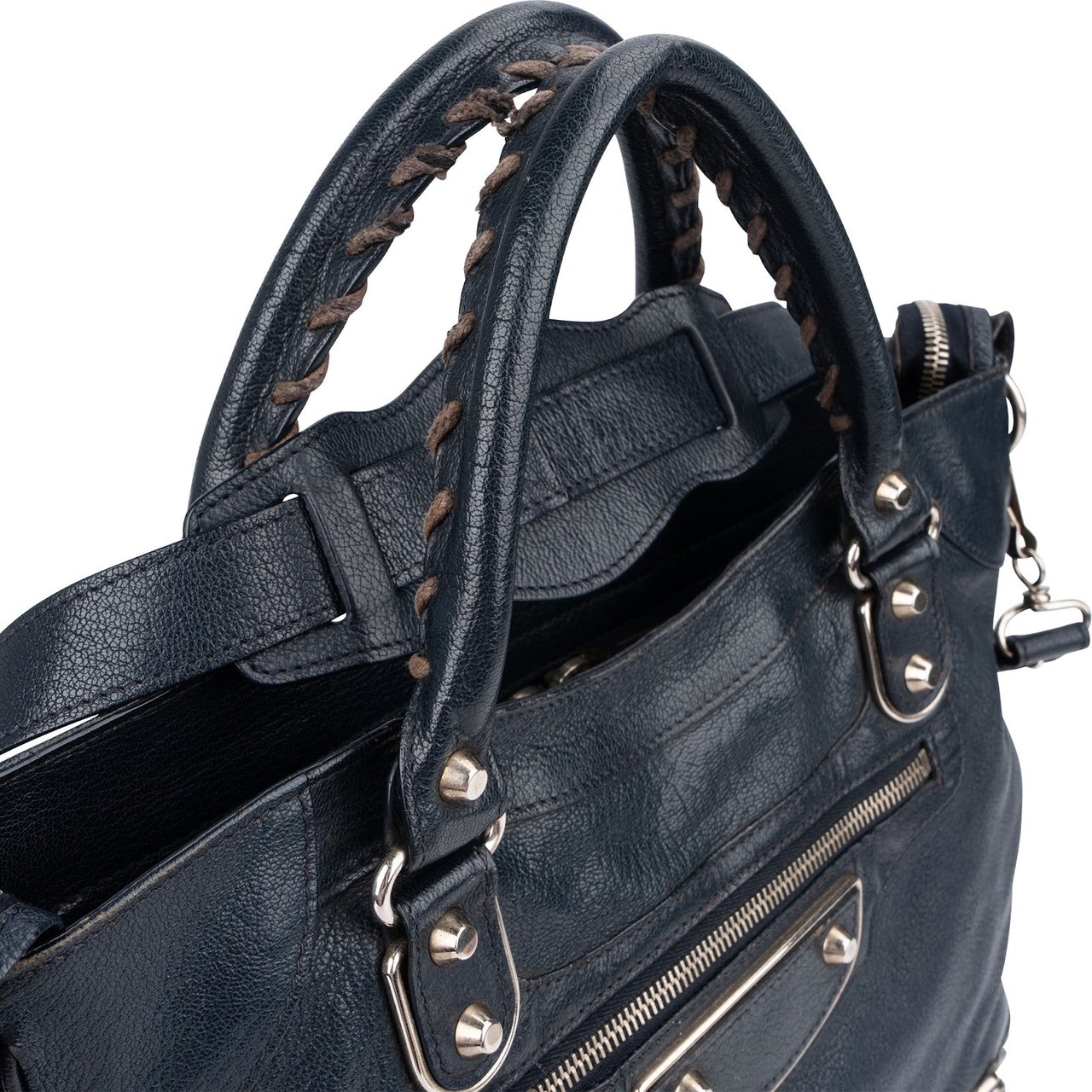 Balenciaga Blue  Leather Giant City Handbag Navy