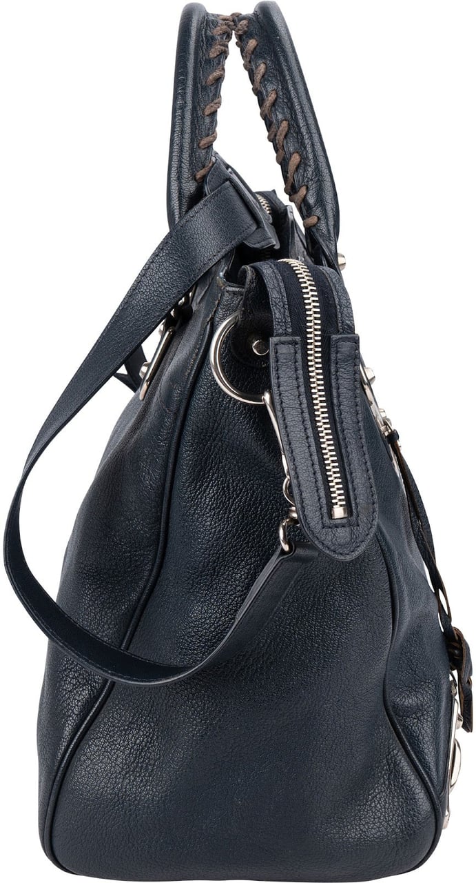Balenciaga Blue  Leather Giant City Handbag Navy