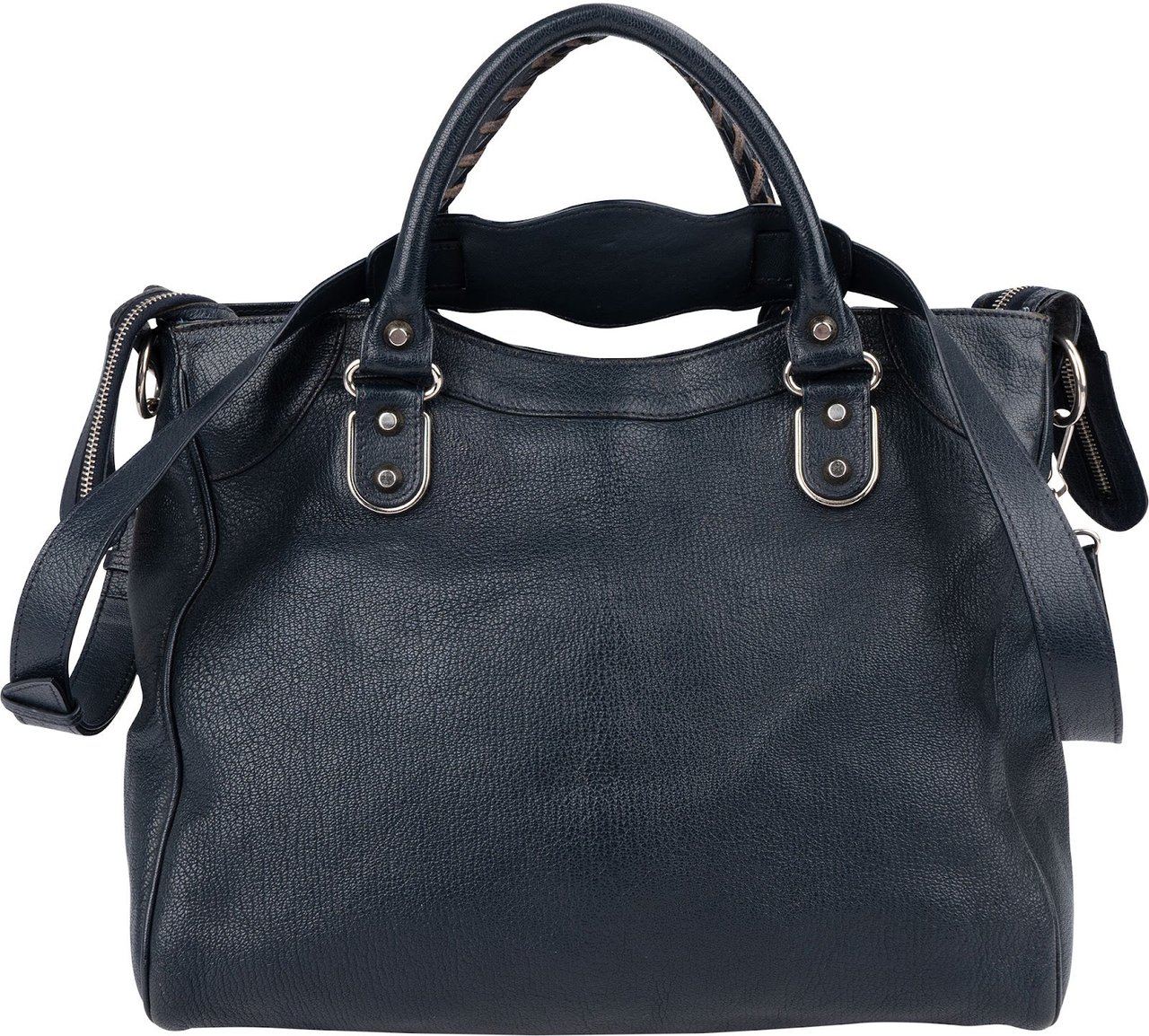 Balenciaga Blue  Leather Giant City Handbag Navy