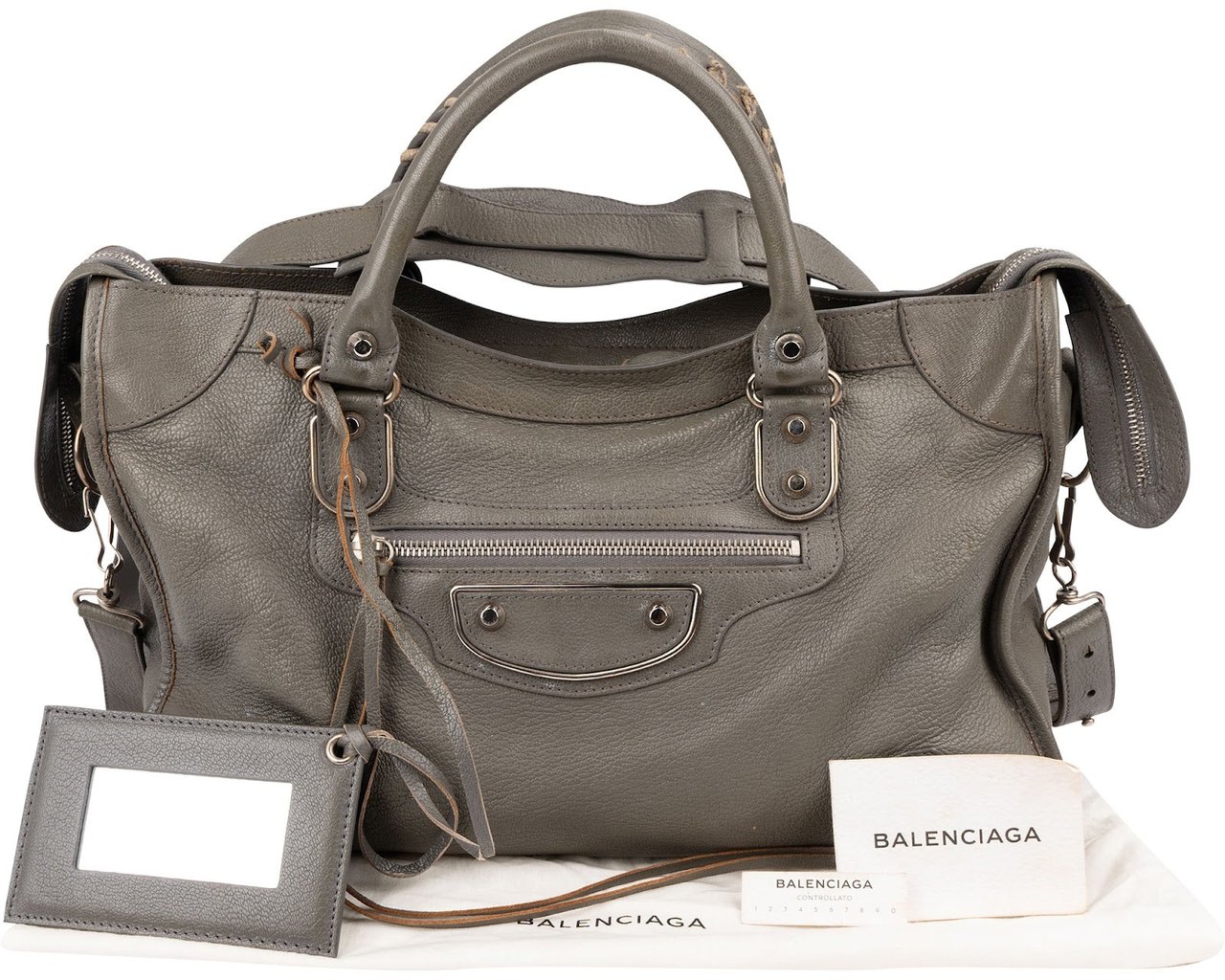 Balenciaga Grey Leather City Handbag Divers