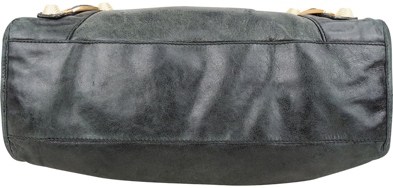 Balenciaga Dark Green Leather City Handbag Donkergroen