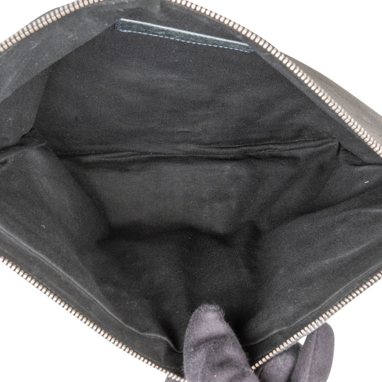 Balenciaga Dark Green Arena Leather City Pochette Clutch Divers