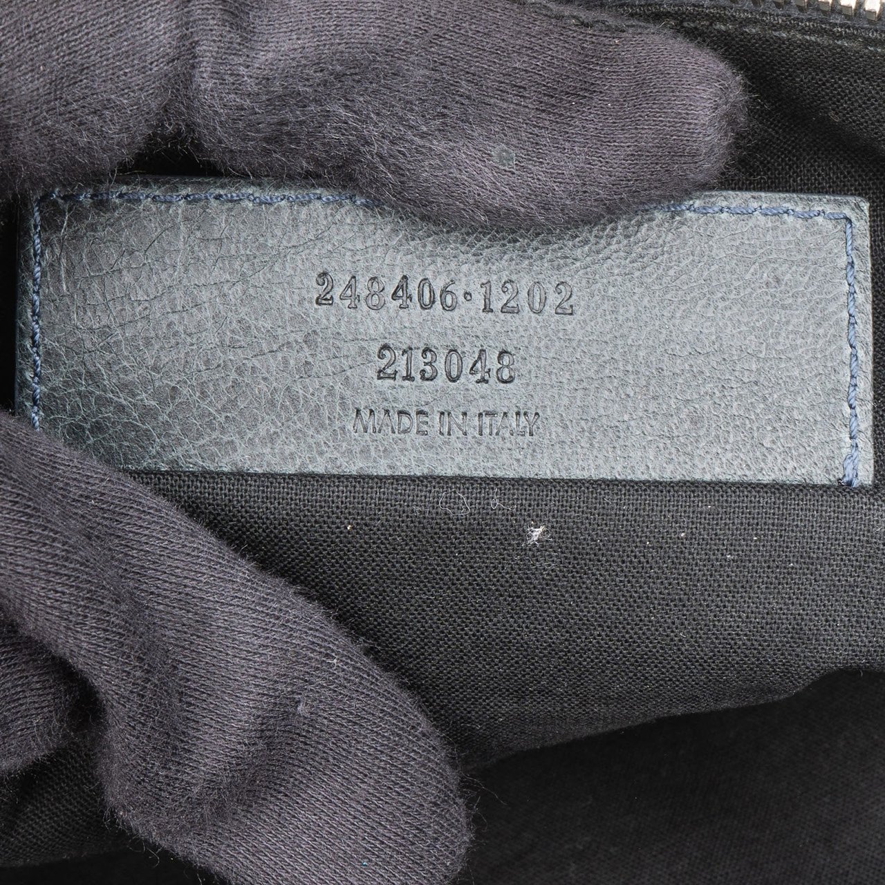 Balenciaga Dark Green Arena Leather City Pochette Clutch Divers