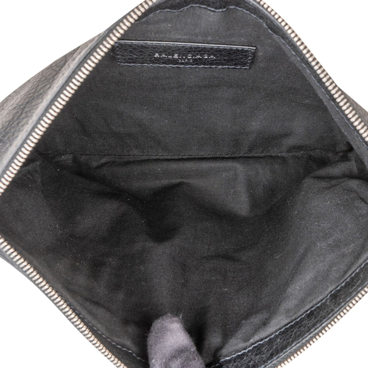 Balenciaga Black Arena Leather City Pochette Clutch Zwart