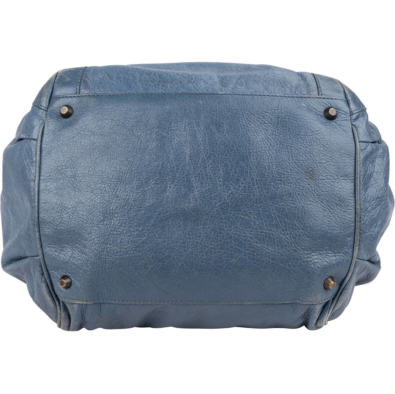 Balenciaga Blue Leather The Work City Tote Shoulder Bag Blauw