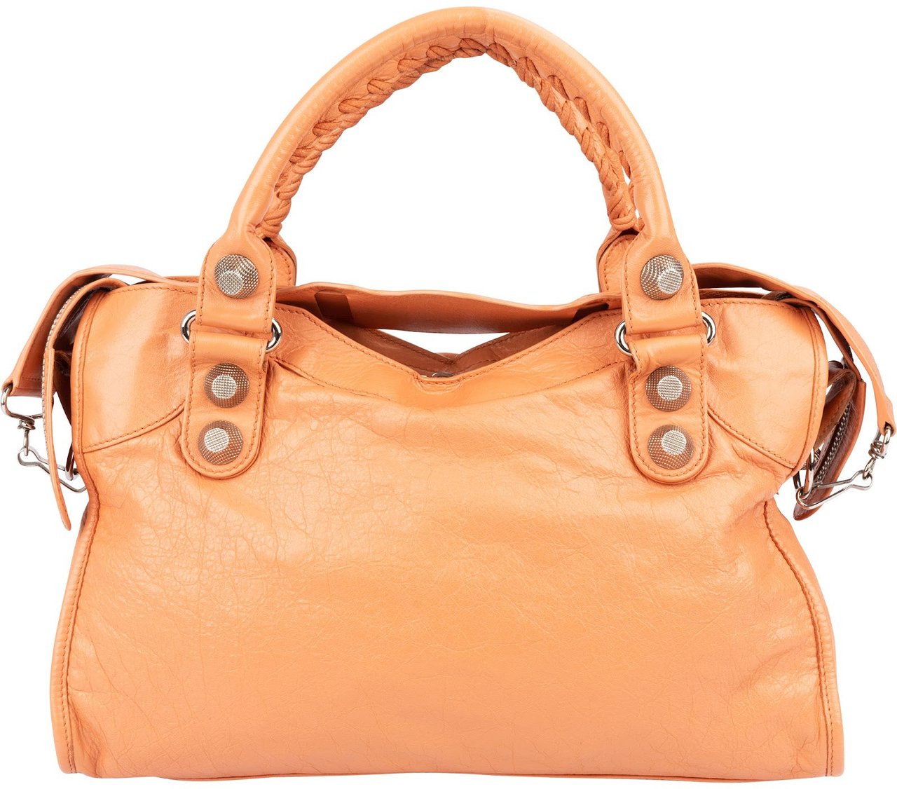 Balenciaga Orange Leather City Handbag Oranje