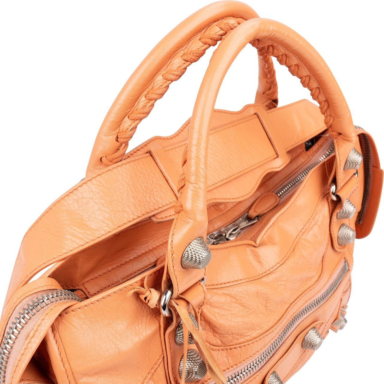 Balenciaga Orange Leather City Handbag Oranje