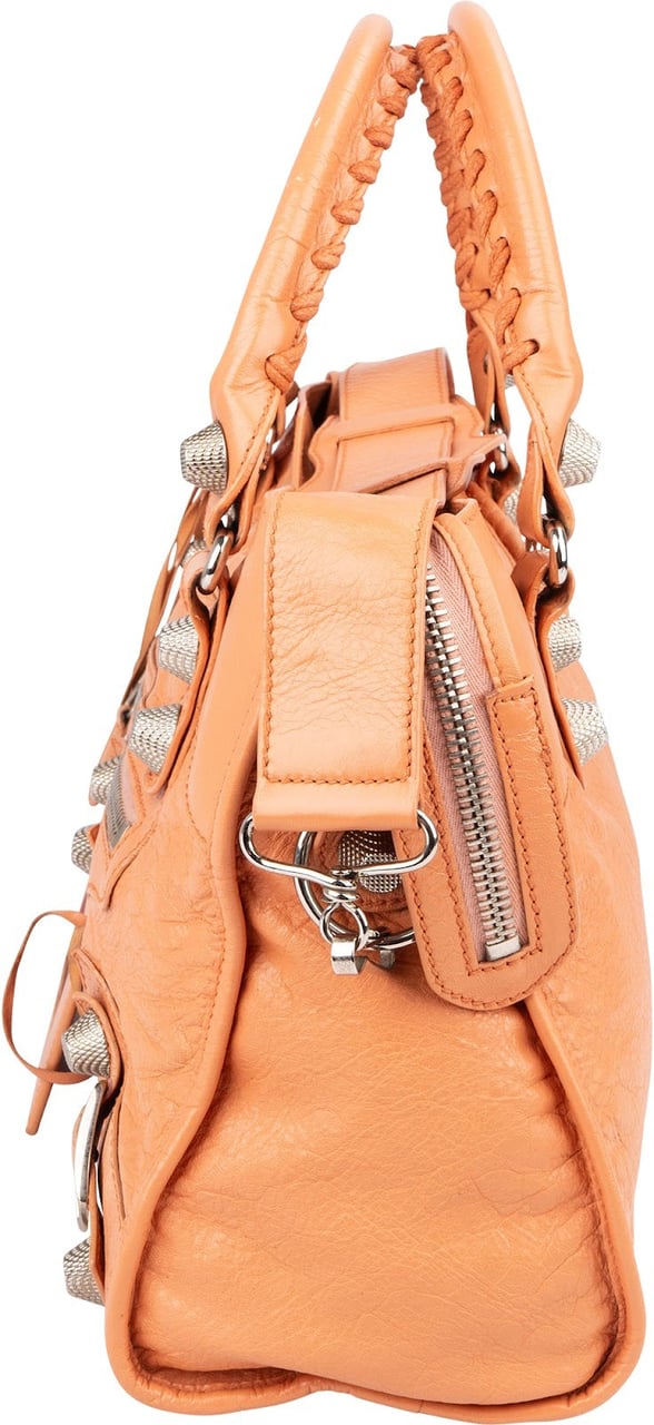 Balenciaga Orange Leather City Handbag Oranje