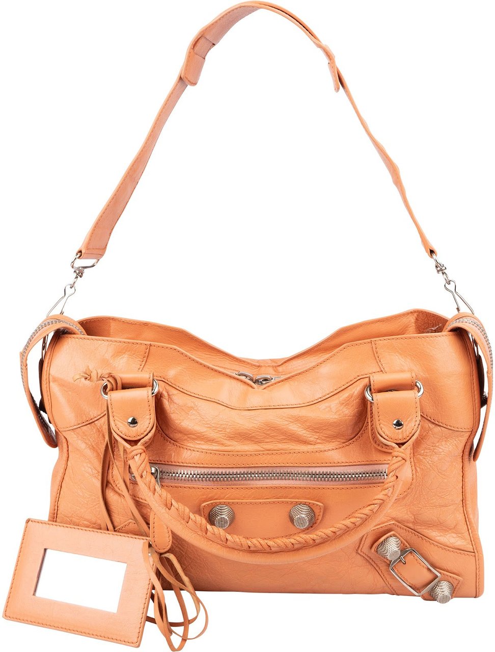 Balenciaga Orange Leather City Handbag Oranje