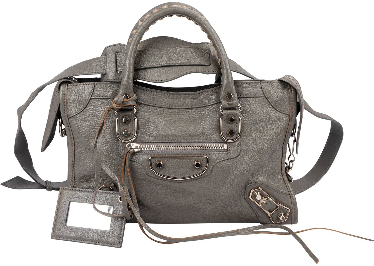 Balenciaga Classic Grey Leather City Handbag Divers