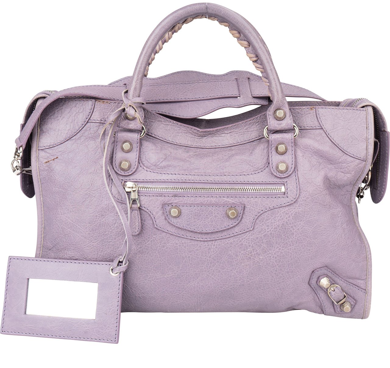 Balenciaga Balenciaga Leather City Handbag Paars