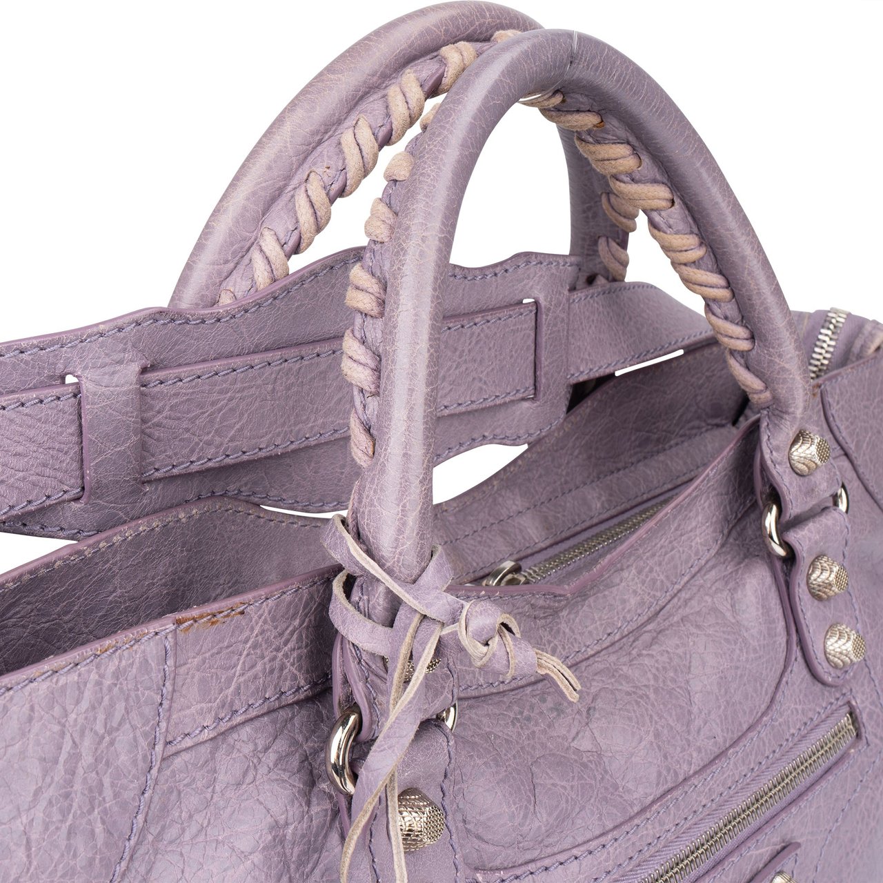 Balenciaga Balenciaga Leather City Handbag Paars