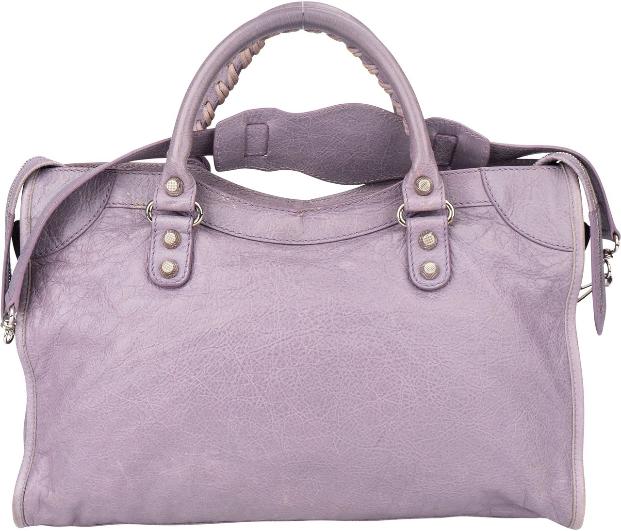 Balenciaga Balenciaga Leather City Handbag Paars