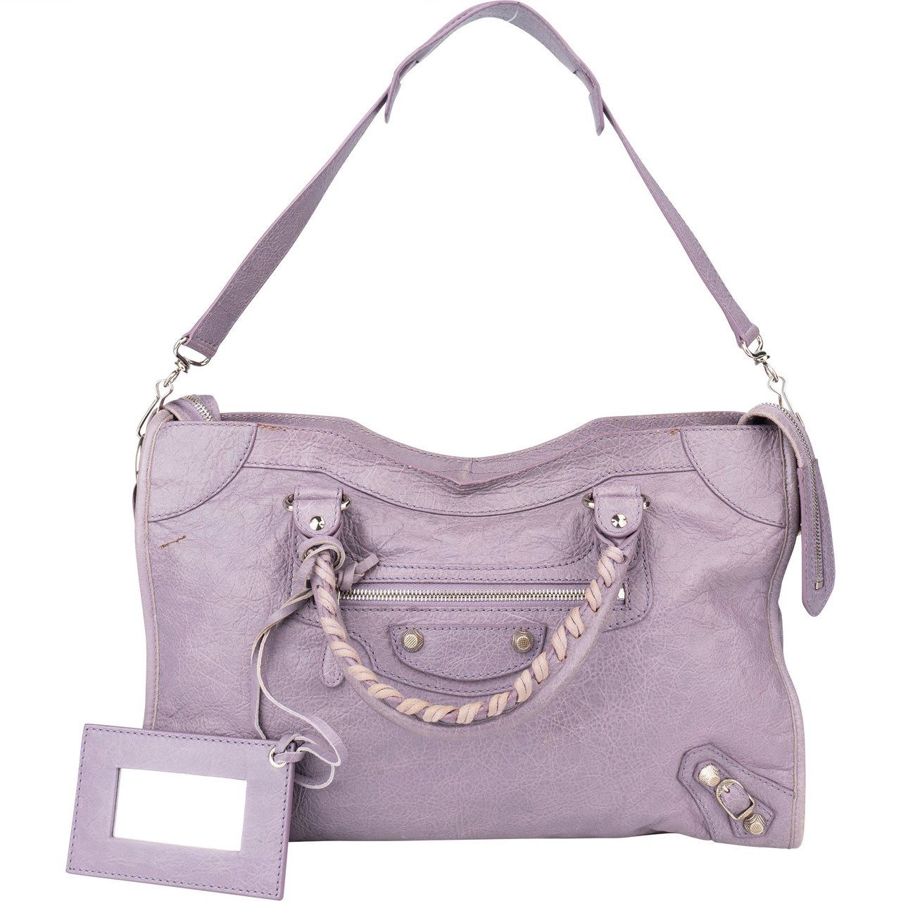 Balenciaga Balenciaga Leather City Handbag Paars