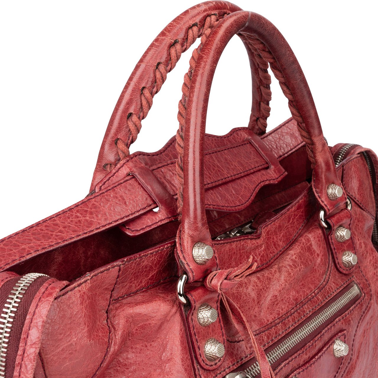 Balenciaga Balenciaga Red Leather City Handbag Rood