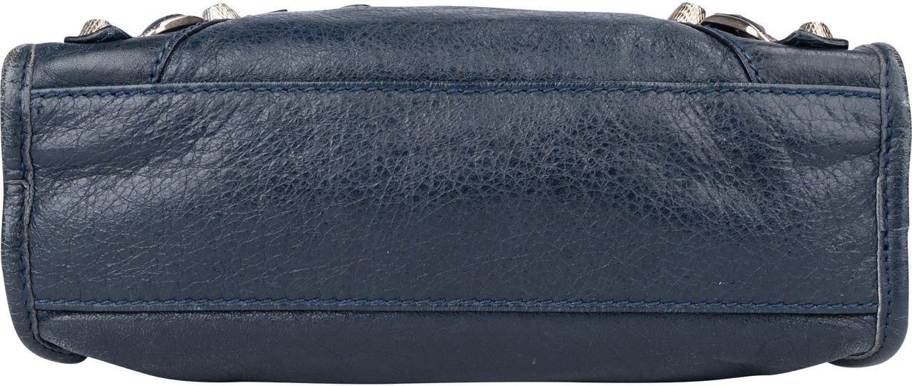 Balenciaga Balenciaga Blue Leather Mini City Handbag Blauw