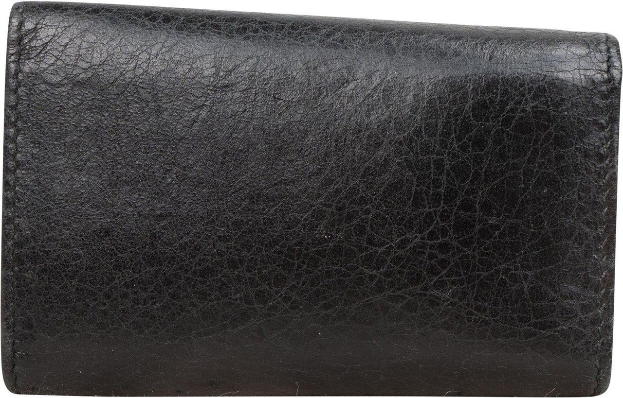 Balenciaga Black Leather Classic Key Holder Zwart
