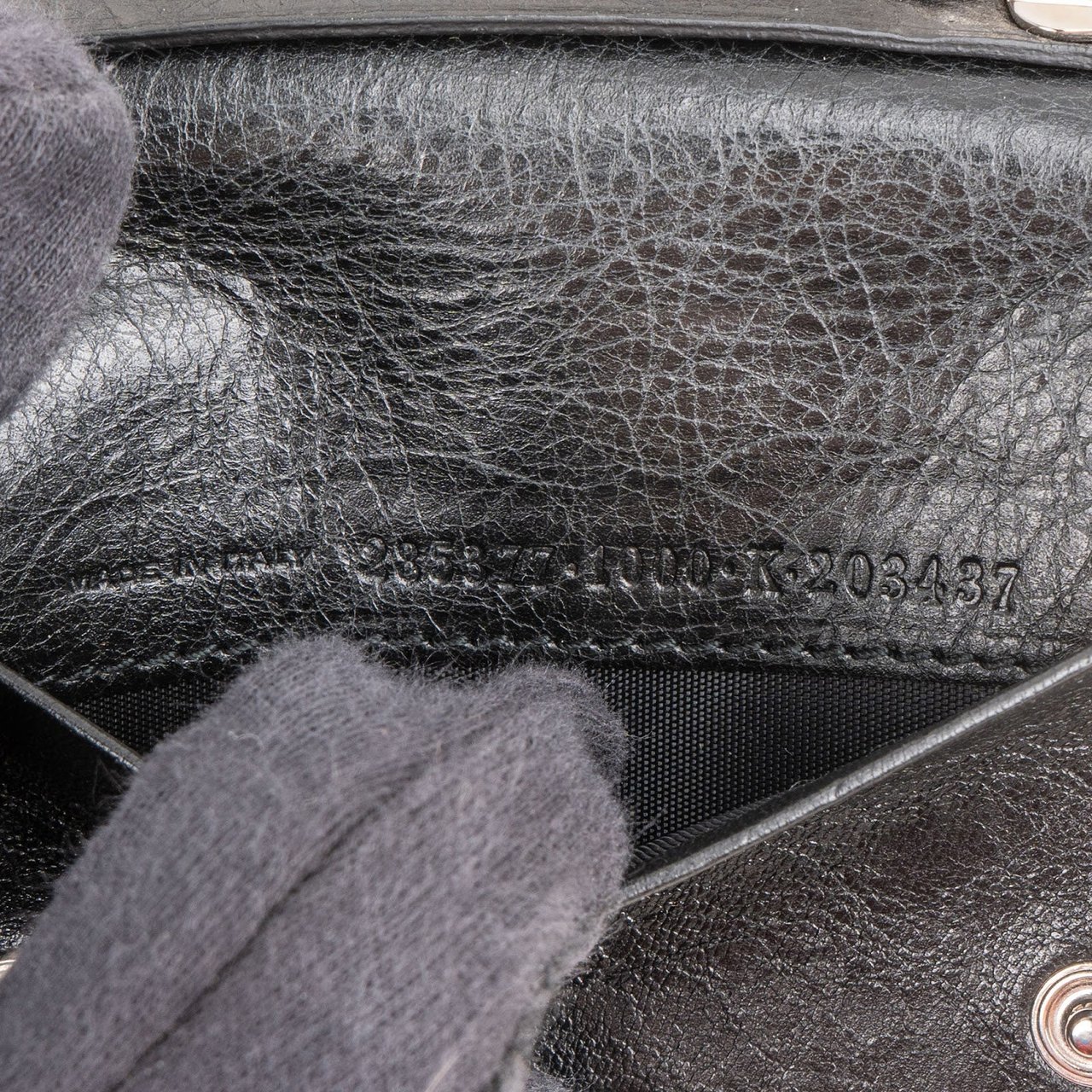 Balenciaga Black Leather Classic Key Holder Zwart