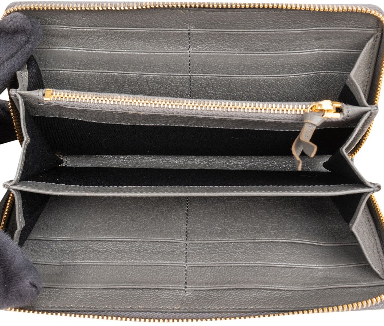 Balenciaga Grey Classic Leather Zip Wallet Divers