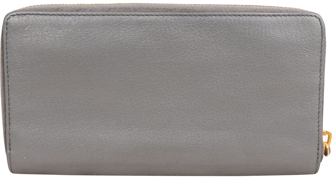 Balenciaga Grey Classic Leather Zip Wallet Divers