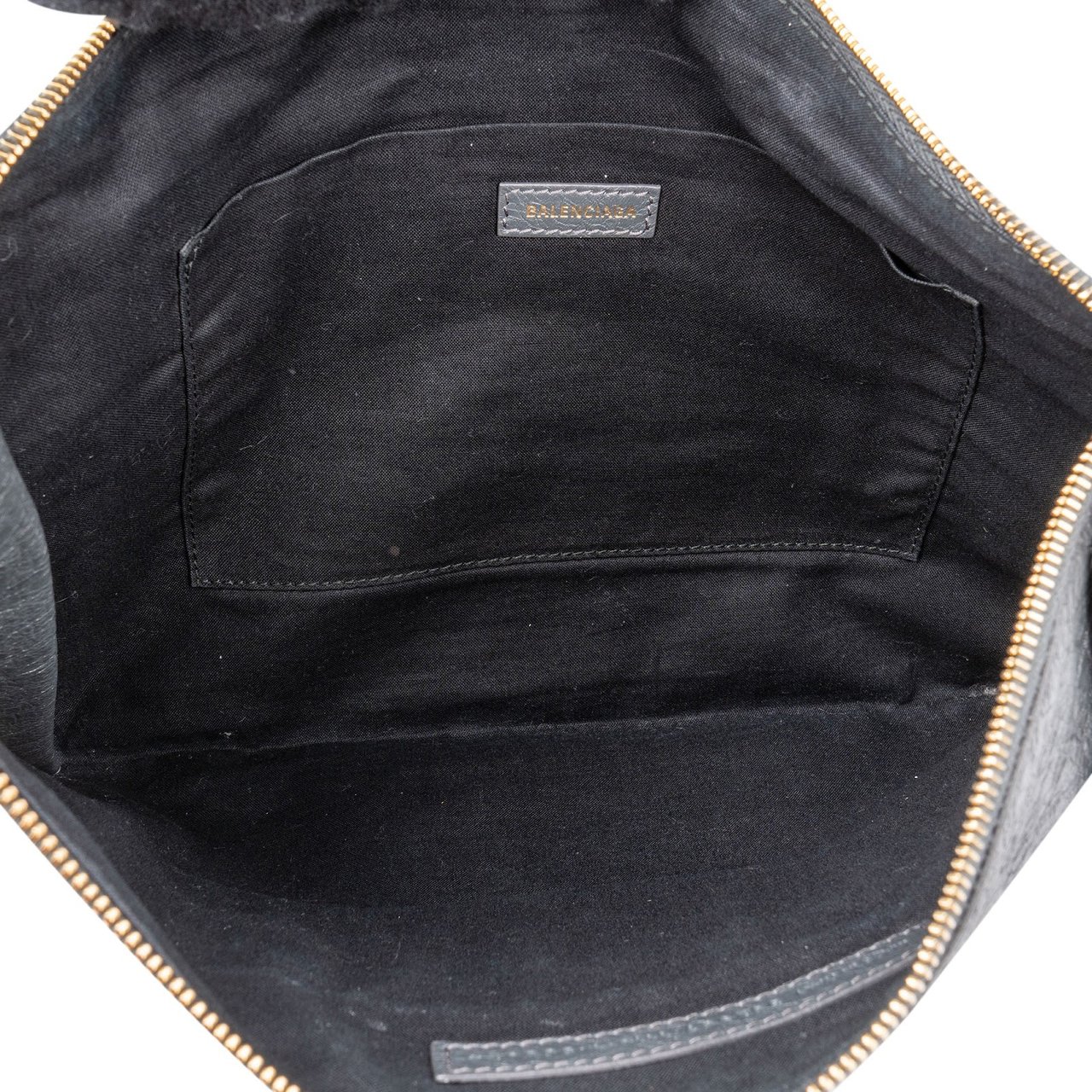Balenciaga Leather Classic Arena Laptop Case Clutch Zwart