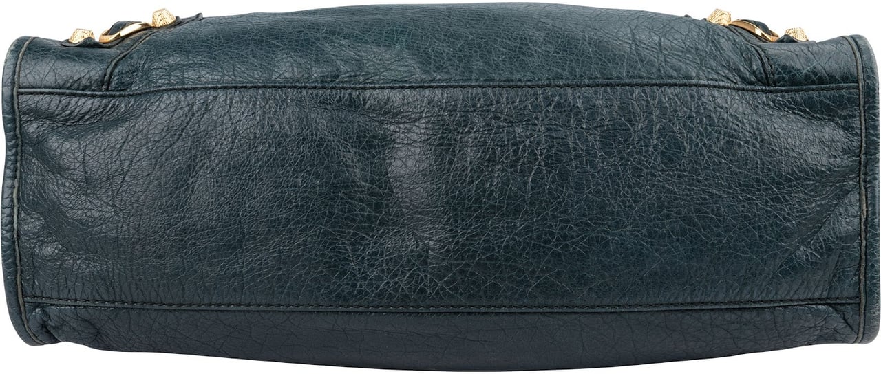 Balenciaga Petrol Leather City Handbag Groen