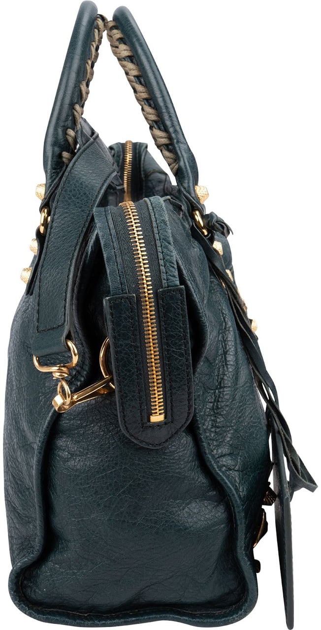 Balenciaga Petrol Leather City Handbag Groen